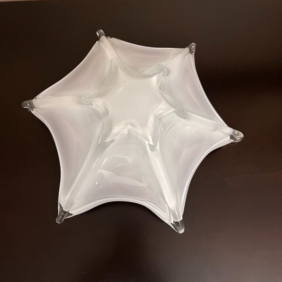 Vintage Murano Cased Glass 6 Point Starfish Bowl Plate Purple Gold Swirl 1960's - Picture 8 of 9